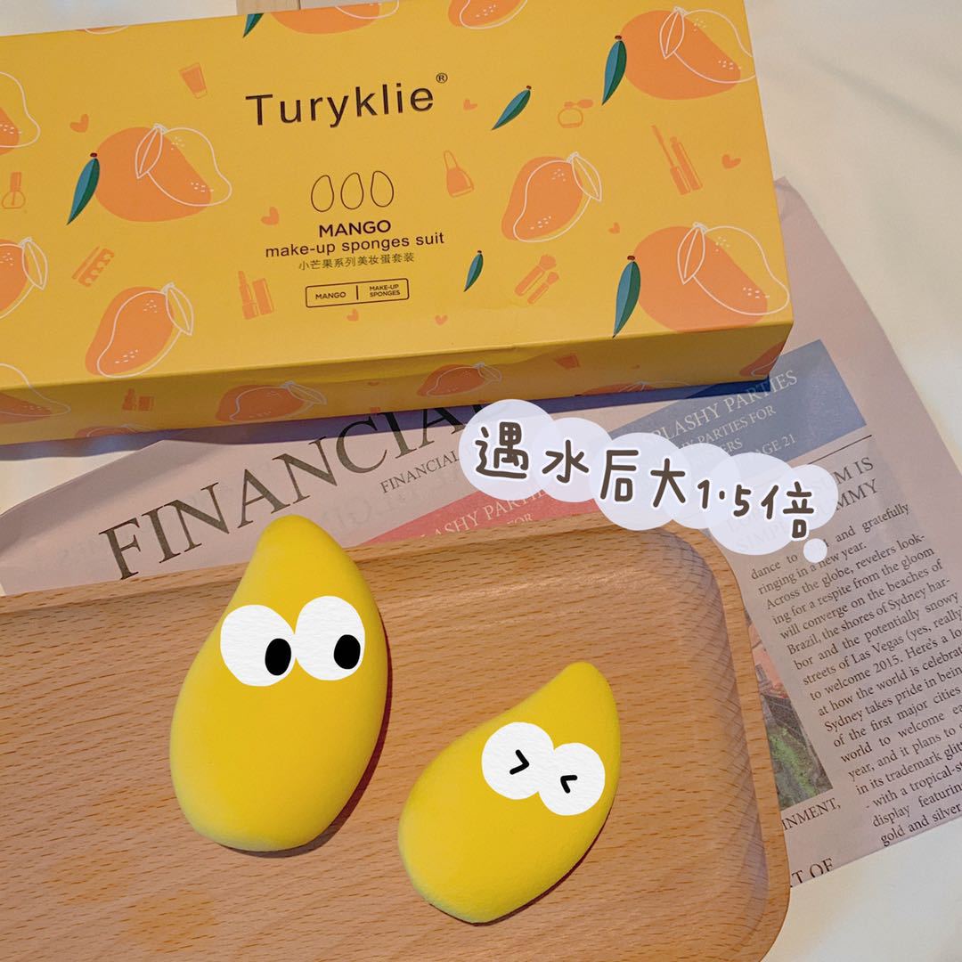Douyin Hot Selling Small Mango Beauty Egg Non-latex Fruit Makeup Egg Dry And Wet Do Not Eat Powder With Super Soft Puff