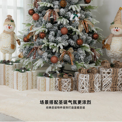 Christmas luminous gift box stack, holiday decoration, window display, scene with decorations