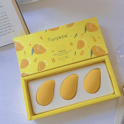 Douyin Hot Selling Small Mango Beauty Egg Non-latex Fruit Makeup Egg Dry And Wet Do Not Eat Powder With Super Soft Puff