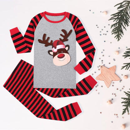 In Stock 2022 Amazon Autumn And Winter Home Clothes Pajamas European And American Christmas Print Long-sleeved Casual Parent-child Suit