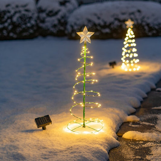 Christmas Garden Lights String Star Christmas Tree Decoration Lights LED Solar Christmas Tree