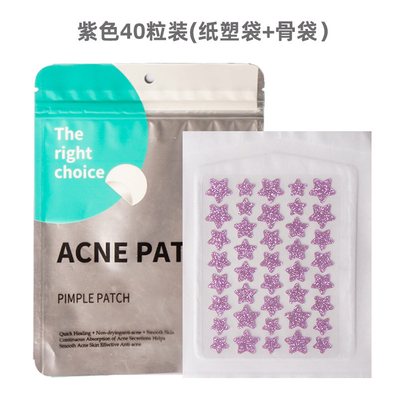 Amazon's New Glitter Powder Acne Patch Absorbs Pus, Whole Piece, Colorful Star Concealer Patch, Invisible Breathable Star Acne Patch