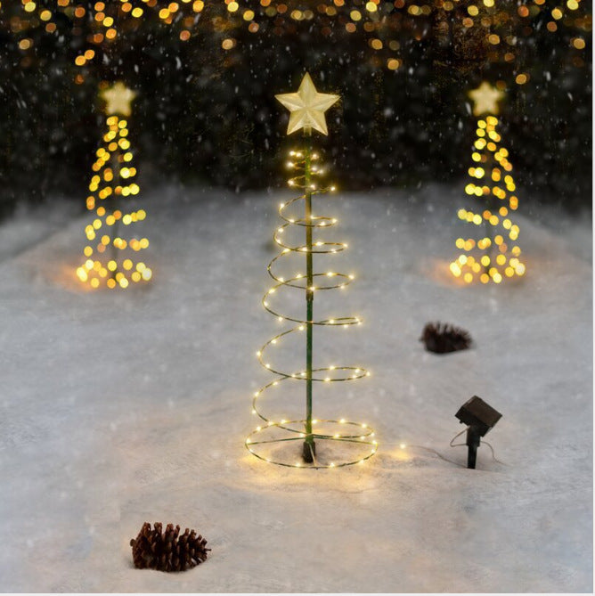 Christmas Garden Lights String Star Christmas Tree Decoration Lights LED Solar Christmas Tree