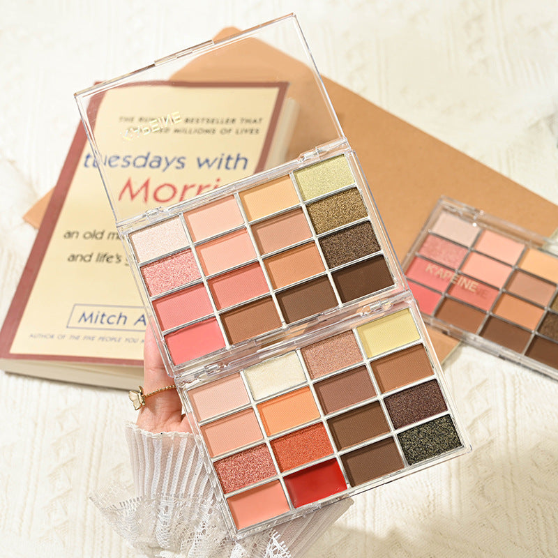 Capel Loves 16-color Eye Shadow Plate Low Saturated Pearlescent Matte Lying Silkworm Brightening Powder Brown Earth Color Eye Shadow