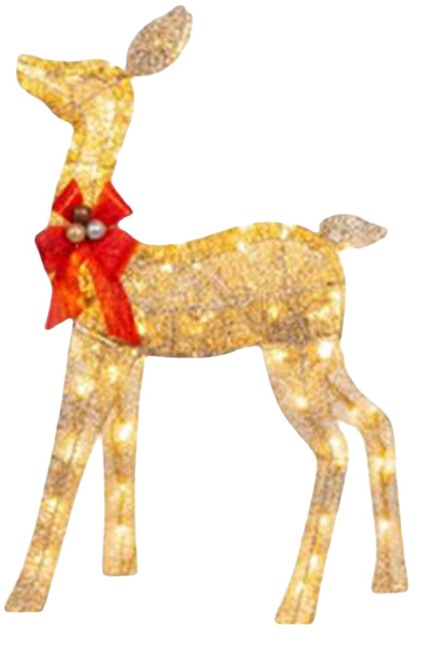 The Christmas Deer Lit In The Creative Yard, The Decorations With LED Lights Inserted In The Garden, The Lawn, The Courtyard