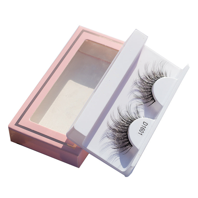 Cross-border Explosions 1 Pair Of High-grade Pink Boxed Thick Chemical Fiber False Eyelashes Eyelashes Natural Nude Makeup Eyelashes