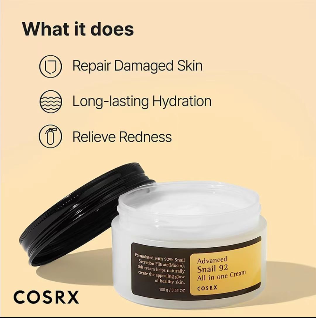 Cosrx Snail Cream 92 Multi-Effect Cream Snail Essence Moisturizing Cream Apply
