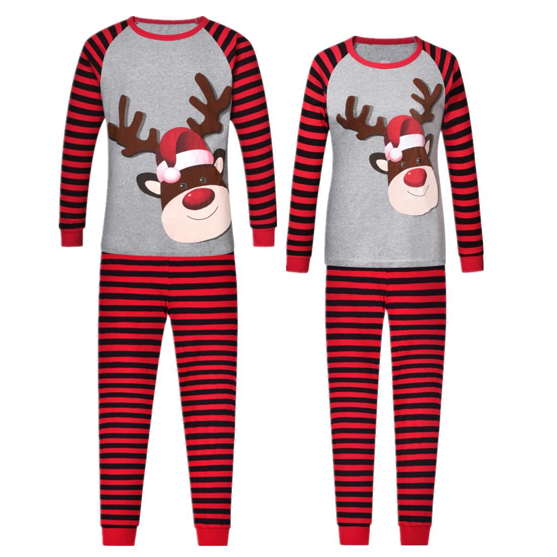 In Stock 2022 Amazon Autumn And Winter Home Clothes Pajamas European And American Christmas Print Long-sleeved Casual Parent-child Suit