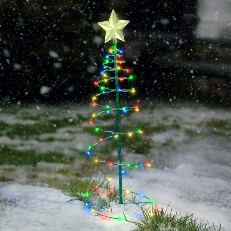 Christmas Garden Lights String Star Christmas Tree Decoration Lights LED Solar Christmas Tree