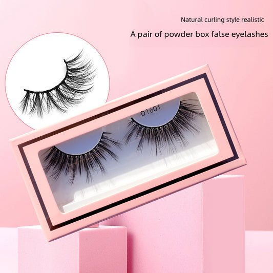 Cross-border Explosions 1 Pair Of High-grade Pink Boxed Thick Chemical Fiber False Eyelashes Eyelashes Natural Nude Makeup Eyelashes