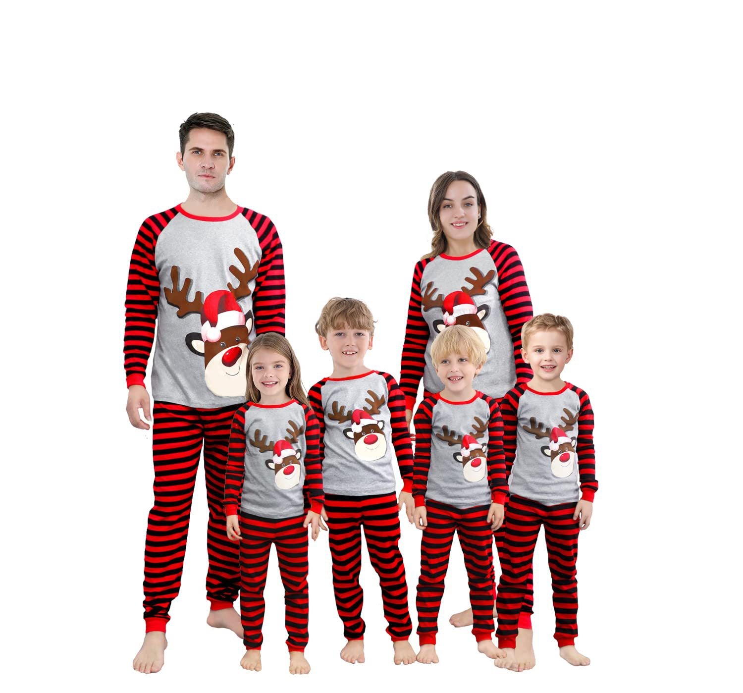 In Stock 2022 Amazon Autumn And Winter Home Clothes Pajamas European And American Christmas Print Long-sleeved Casual Parent-child Suit
