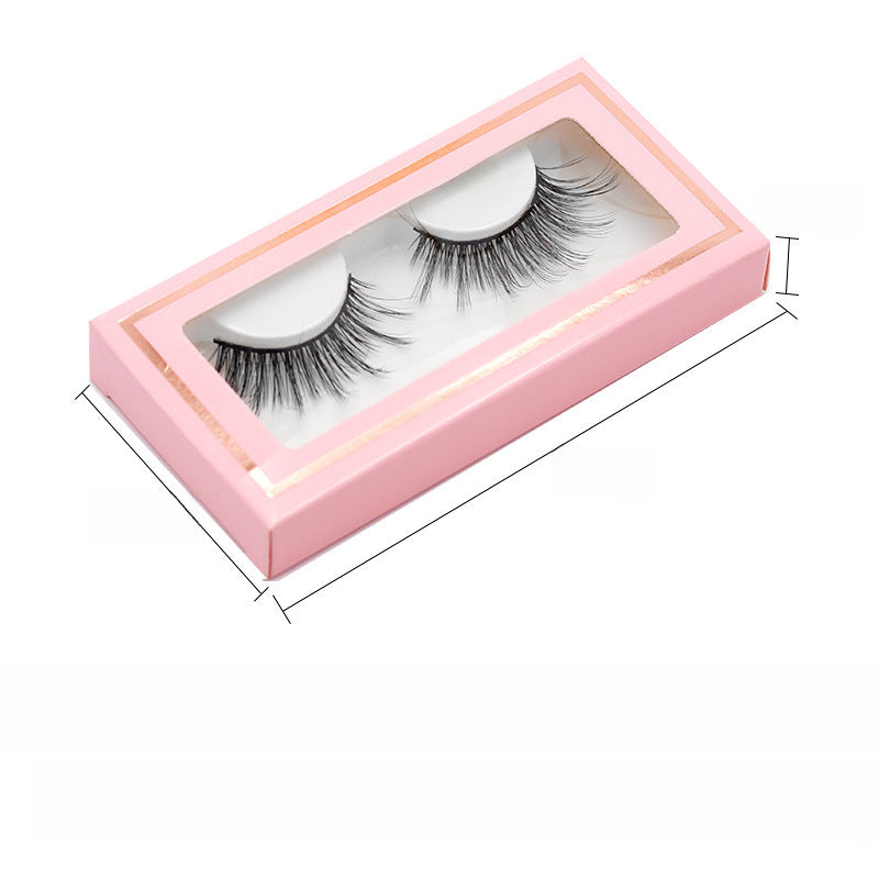 Cross-border Explosions 1 Pair Of High-grade Pink Boxed Thick Chemical Fiber False Eyelashes Eyelashes Natural Nude Makeup Eyelashes