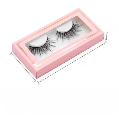 Cross-border Explosions 1 Pair Of High-grade Pink Boxed Thick Chemical Fiber False Eyelashes Eyelashes Natural Nude Makeup Eyelashes