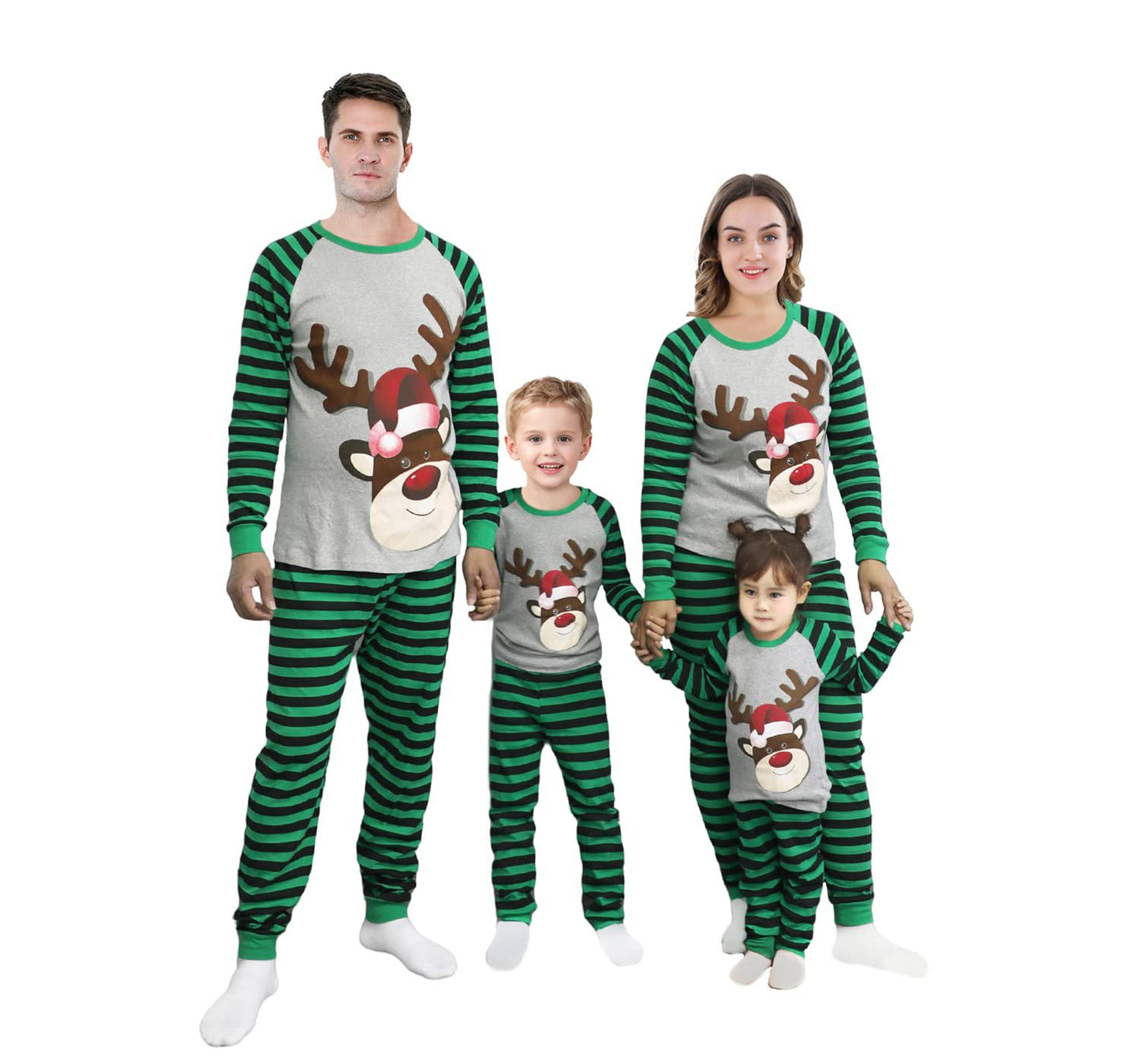 In Stock 2022 Amazon Autumn And Winter Home Clothes Pajamas European And American Christmas Print Long-sleeved Casual Parent-child Suit