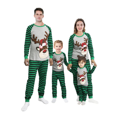 In Stock 2022 Amazon Autumn And Winter Home Clothes Pajamas European And American Christmas Print Long-sleeved Casual Parent-child Suit